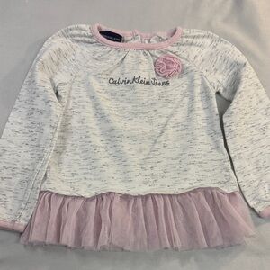 Calvin Klein Jeans - Kids 24 month - Long Sleeve Top with Pink Tulle